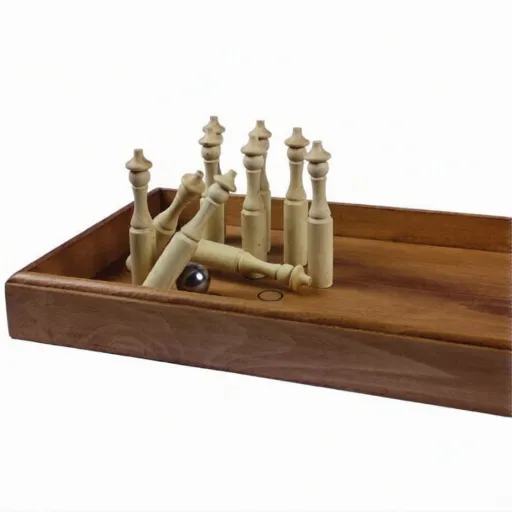 Jeux en bois bowling de table 60x25cm - location Luxembourg - Animakids