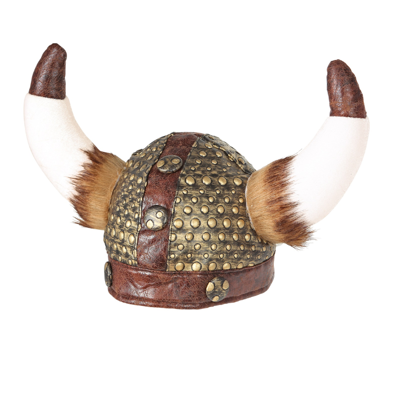 casque vicking avec fourrure aspect cuir