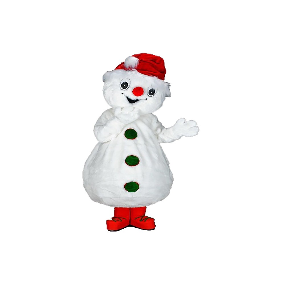 Accueil par la mascotte Bonhomme de neige - Saint-Nicolas en entreprise au Luxembourg