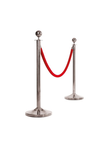 Location de potelets chrome or avec cordon rouge - location Luxembourg - Animakids