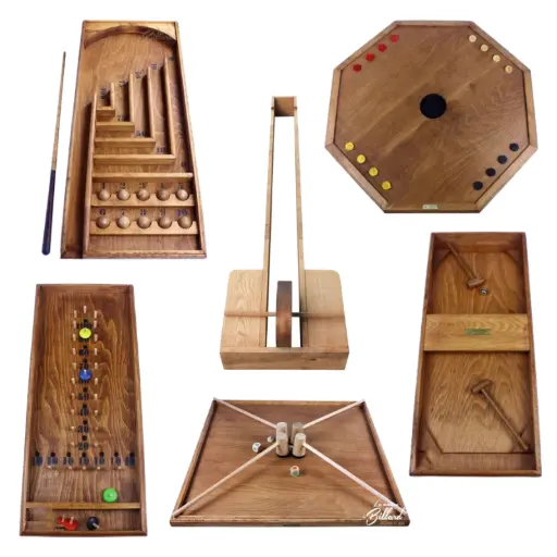 Pack de 6 jeux en bois d'autrefois - location Luxembourg - Animakids