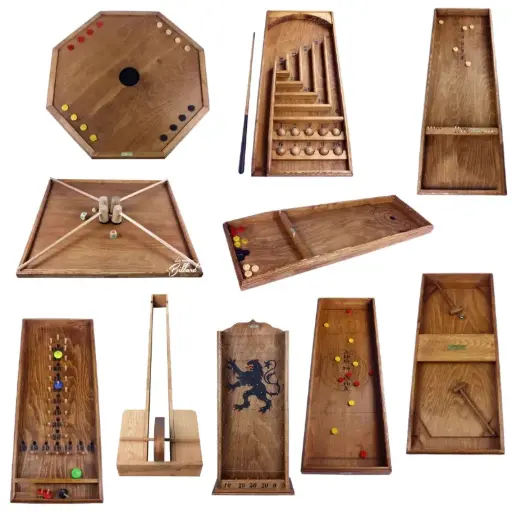 Pack de 10 jeux en bois d'autrefois - location Luxembourg - Animakids